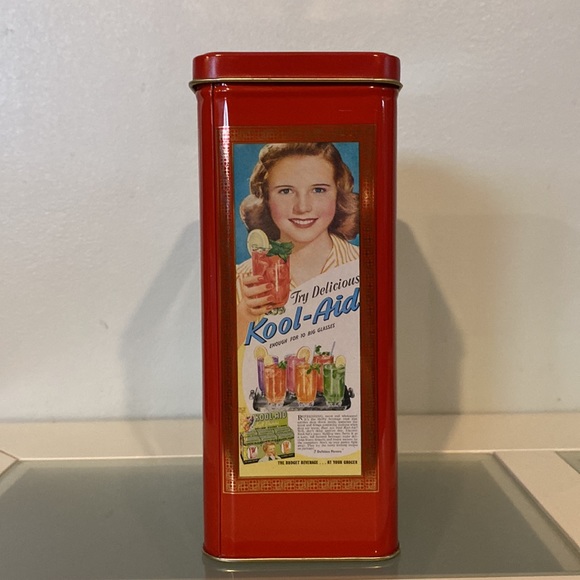 Vintage Red Kool-Aid Metal Tin-Collectible Canister - Picture 4 of 12